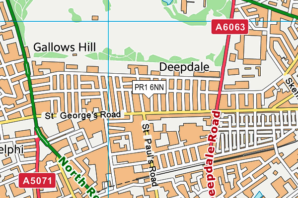 PR1 6NN map - OS VectorMap District (Ordnance Survey)