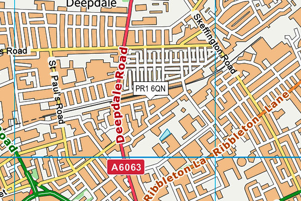 PR1 6QN map - OS VectorMap District (Ordnance Survey)