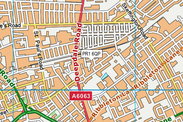 PR1 6QP map - OS VectorMap District (Ordnance Survey)