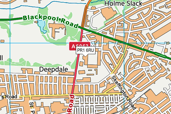 Preston North End (Deepdale) map (PR1 6RU) - OS VectorMap District (Ordnance Survey)