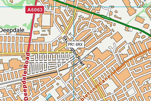 PR1 6RX map - OS VectorMap District (Ordnance Survey)