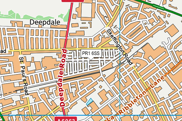 PR1 6SS map - OS VectorMap District (Ordnance Survey)