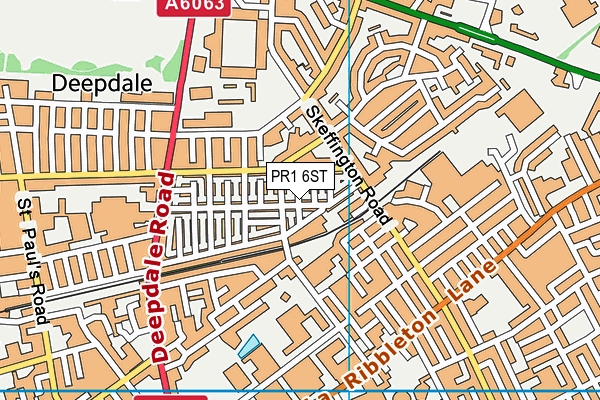 PR1 6ST map - OS VectorMap District (Ordnance Survey)