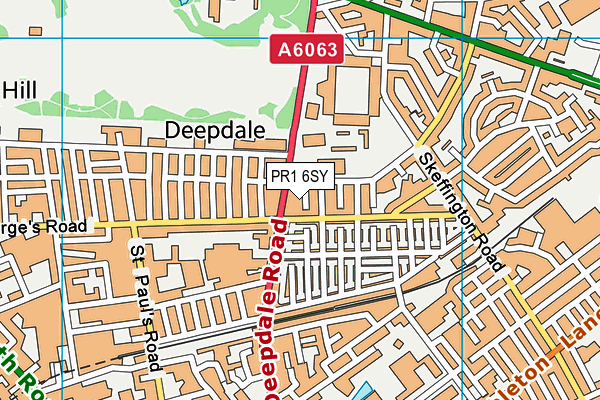 PR1 6SY map - OS VectorMap District (Ordnance Survey)