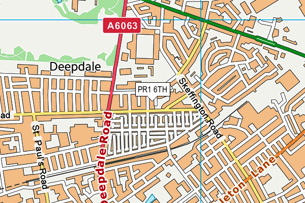 PR1 6TH map - OS VectorMap District (Ordnance Survey)