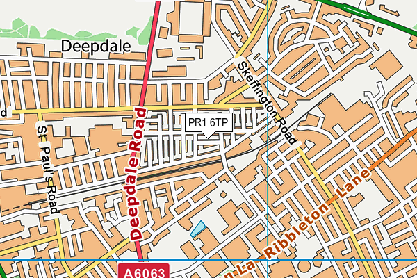 PR1 6TP map - OS VectorMap District (Ordnance Survey)