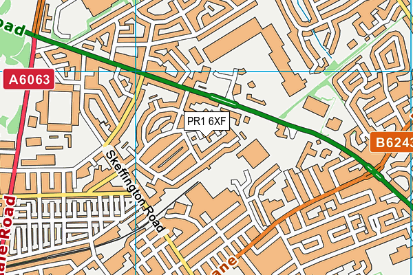 PR1 6XF map - OS VectorMap District (Ordnance Survey)