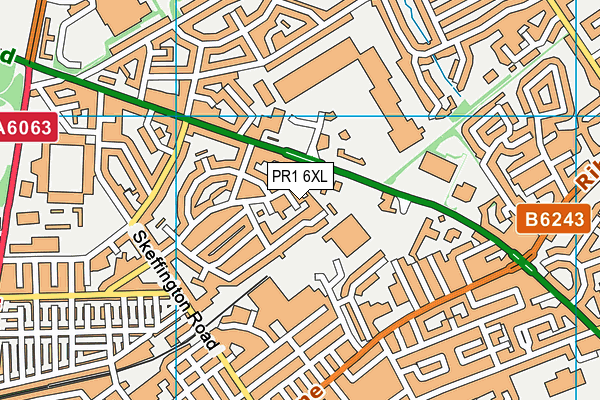 PR1 6XL map - OS VectorMap District (Ordnance Survey)