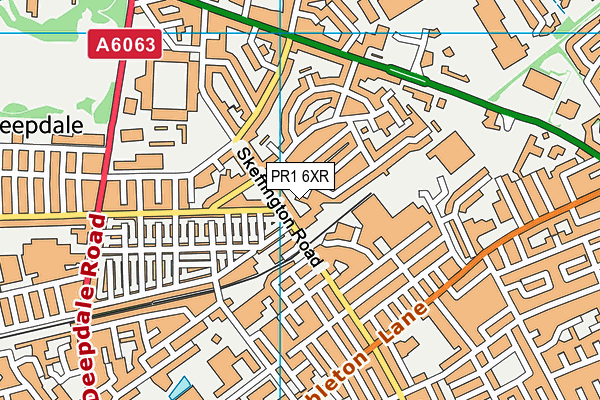 PR1 6XR map - OS VectorMap District (Ordnance Survey)