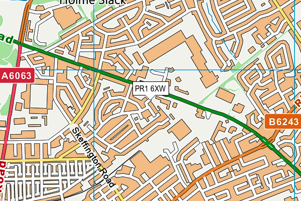 PR1 6XW map - OS VectorMap District (Ordnance Survey)