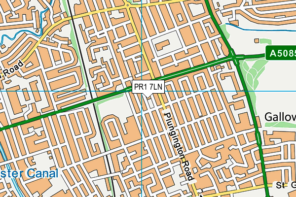 PR1 7LN map - OS VectorMap District (Ordnance Survey)