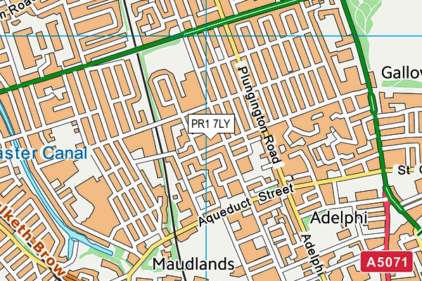 PR1 7LY map - OS VectorMap District (Ordnance Survey)