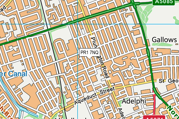 PR1 7NQ map - OS VectorMap District (Ordnance Survey)