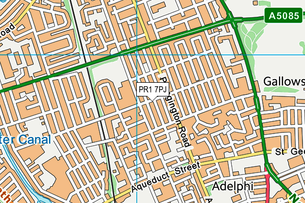 PR1 7PJ map - OS VectorMap District (Ordnance Survey)