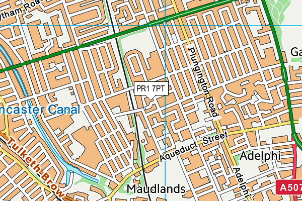 PR1 7PT map - OS VectorMap District (Ordnance Survey)