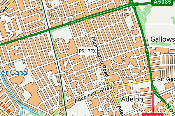 PR1 7PX map - OS VectorMap District (Ordnance Survey)