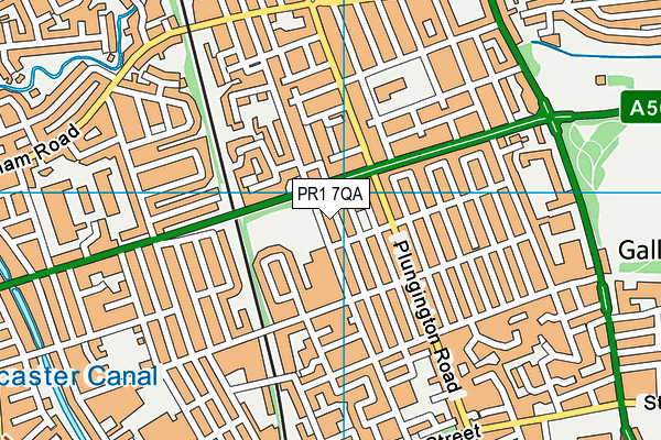PR1 7QA map - OS VectorMap District (Ordnance Survey)