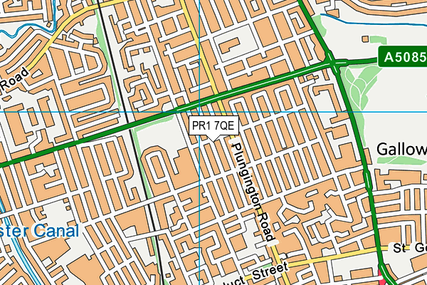 PR1 7QE map - OS VectorMap District (Ordnance Survey)