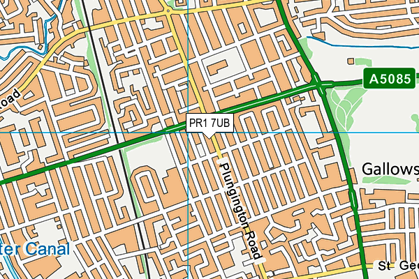 PR1 7UB map - OS VectorMap District (Ordnance Survey)