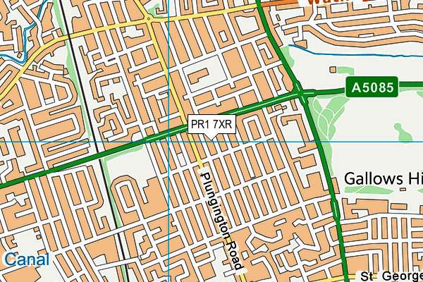 PR1 7XR map - OS VectorMap District (Ordnance Survey)