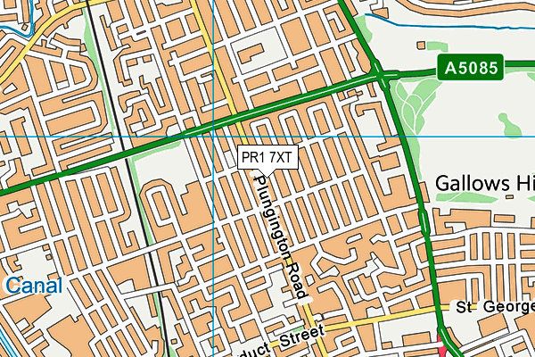 PR1 7XT map - OS VectorMap District (Ordnance Survey)