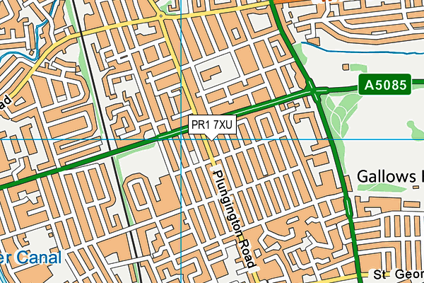 PR1 7XU map - OS VectorMap District (Ordnance Survey)