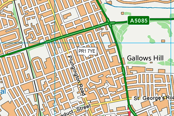 Eldon Primary School map (PR1 7YE) - OS VectorMap District (Ordnance Survey)