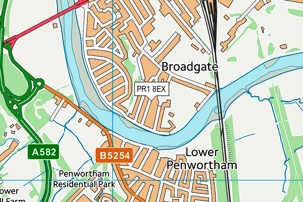PR1 8EX map - OS VectorMap District (Ordnance Survey)