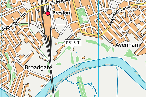 PR1 8JT map - OS VectorMap District (Ordnance Survey)