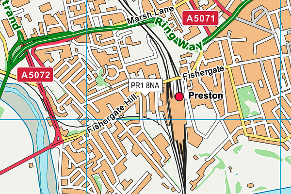 PR1 8NA map - OS VectorMap District (Ordnance Survey)