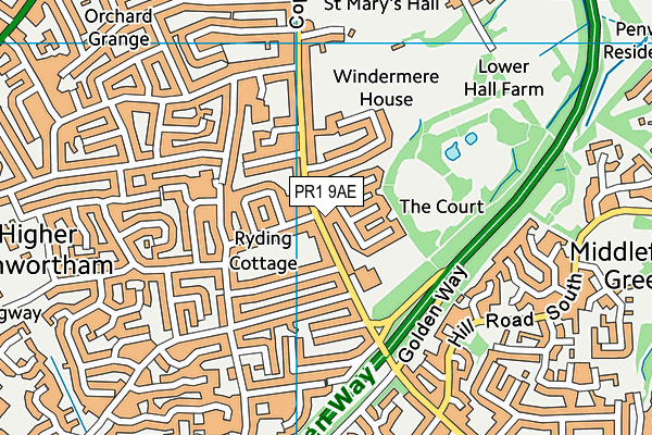 Cop Lane Church of England Primary School, Penwortham map (PR1 9AE) - OS VectorMap District (Ordnance Survey)