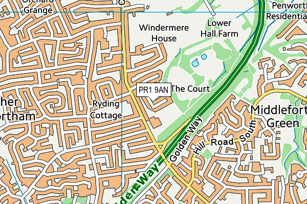 PR1 9AN map - OS VectorMap District (Ordnance Survey)