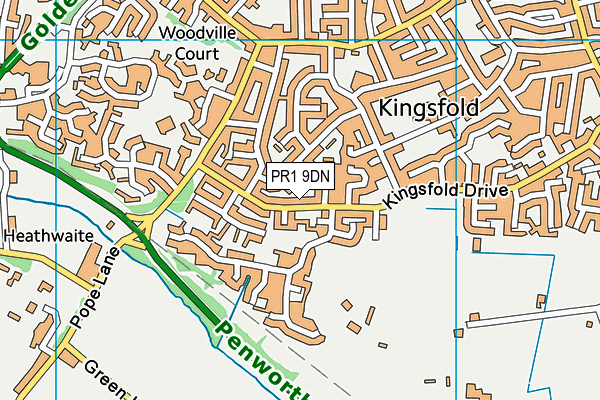 PR1 9DN map - OS VectorMap District (Ordnance Survey)