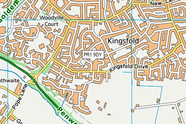PR1 9DY map - OS VectorMap District (Ordnance Survey)