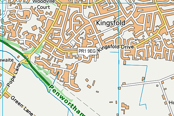 PR1 9EG map - OS VectorMap District (Ordnance Survey)