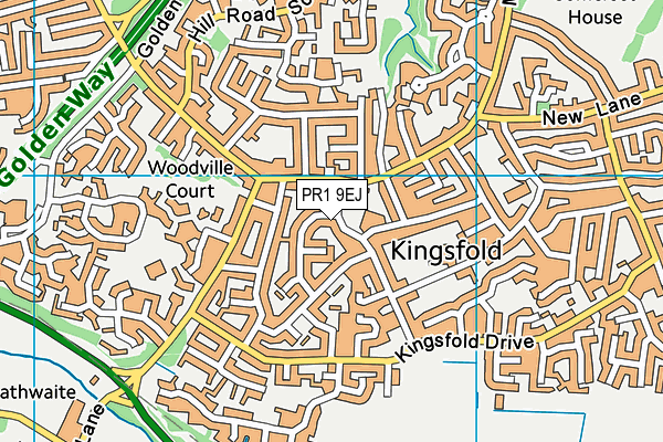 PR1 9EJ map - OS VectorMap District (Ordnance Survey)