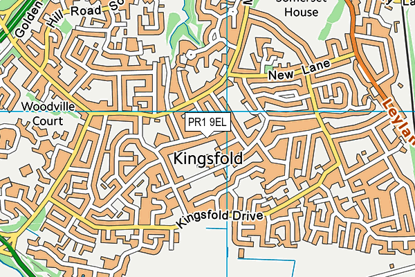 PR1 9EL map - OS VectorMap District (Ordnance Survey)