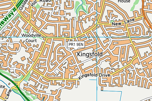 PR1 9EN map - OS VectorMap District (Ordnance Survey)