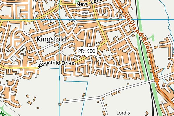 Kingsfold Playing Field map (PR1 9EQ) - OS VectorMap District (Ordnance Survey)