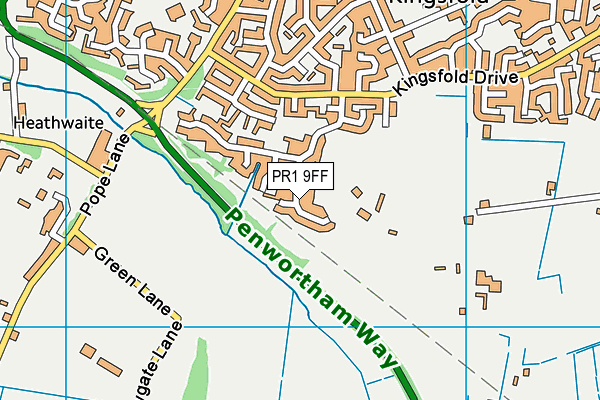 PR1 9FF map - OS VectorMap District (Ordnance Survey)