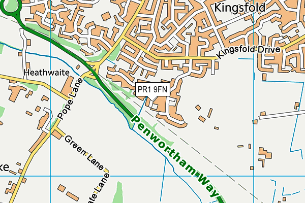 PR1 9FN map - OS VectorMap District (Ordnance Survey)
