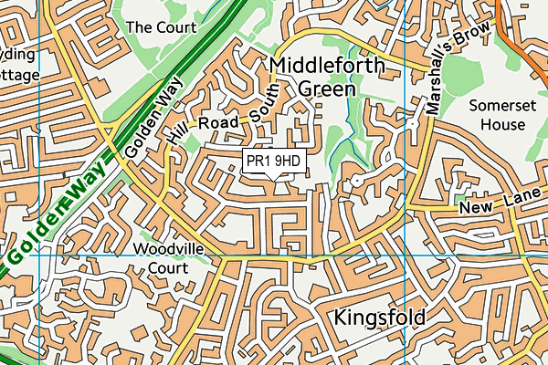 PR1 9HD map - OS VectorMap District (Ordnance Survey)