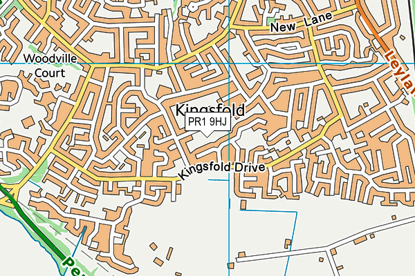 Kingsfold Primary School map (PR1 9HJ) - OS VectorMap District (Ordnance Survey)