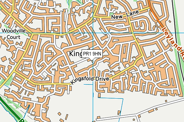 PR1 9HN map - OS VectorMap District (Ordnance Survey)