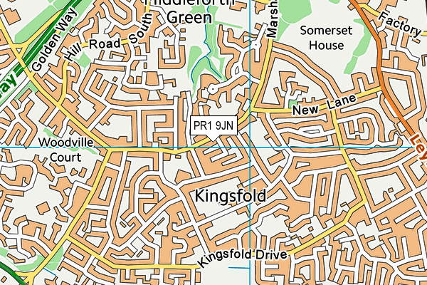 PR1 9JN map - OS VectorMap District (Ordnance Survey)