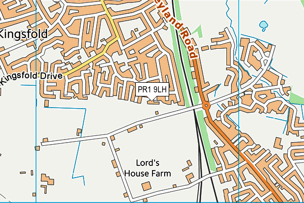 PR1 9LH map - OS VectorMap District (Ordnance Survey)