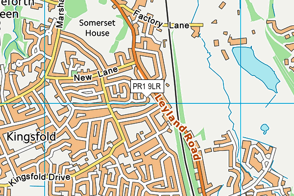 PR1 9LR map - OS VectorMap District (Ordnance Survey)