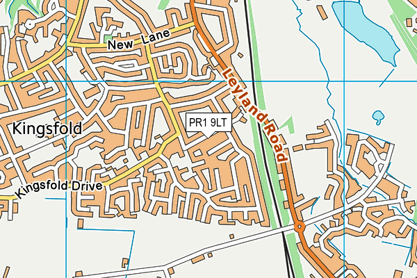 PR1 9LT map - OS VectorMap District (Ordnance Survey)