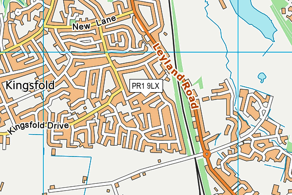 PR1 9LX map - OS VectorMap District (Ordnance Survey)