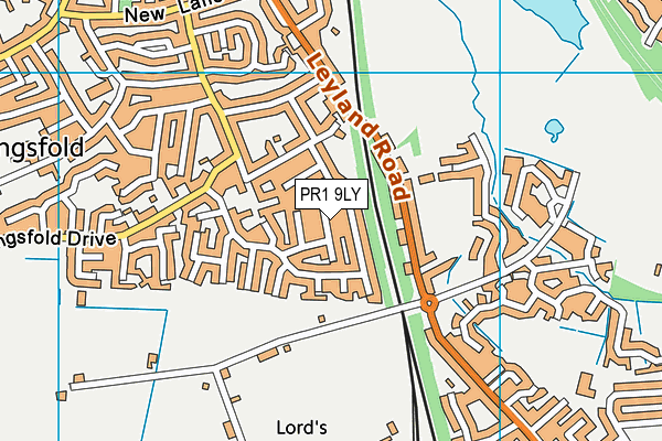 PR1 9LY map - OS VectorMap District (Ordnance Survey)